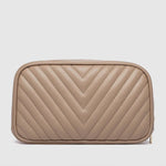 Lacey Quilted Makeup Bag Coffee - Pure Apotheca