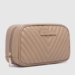 Lacey Quilted Makeup Bag Coffee - Pure Apotheca