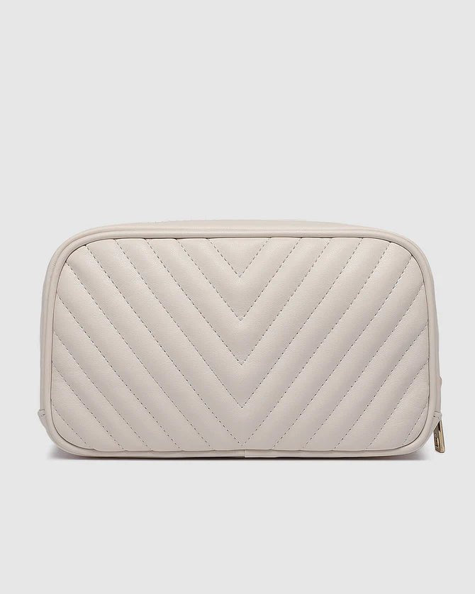 Lacey Quilted Makeup Bag Vanilla - Pure Apotheca