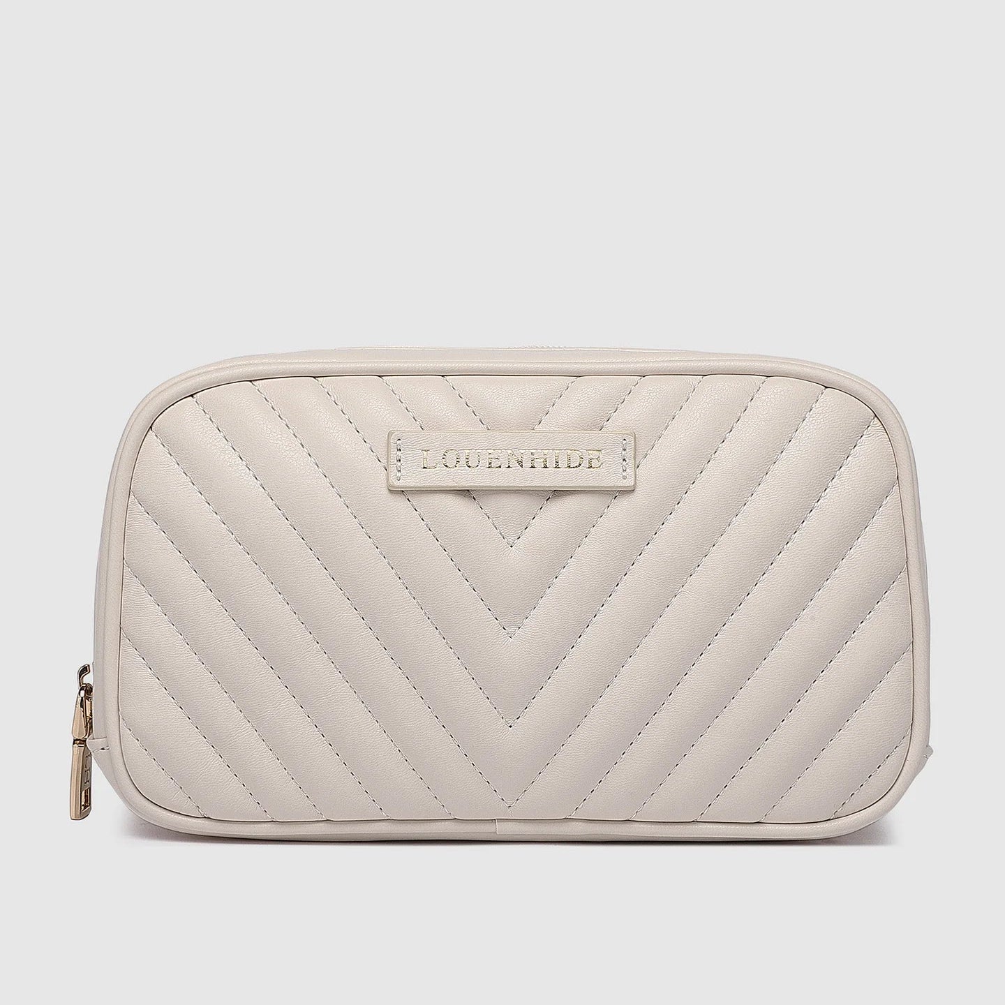 Lacey Quilted Makeup Bag Vanilla - Pure Apotheca