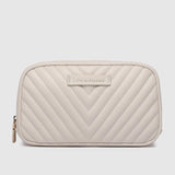 Lacey Quilted Makeup Bag Vanilla - Pure Apotheca