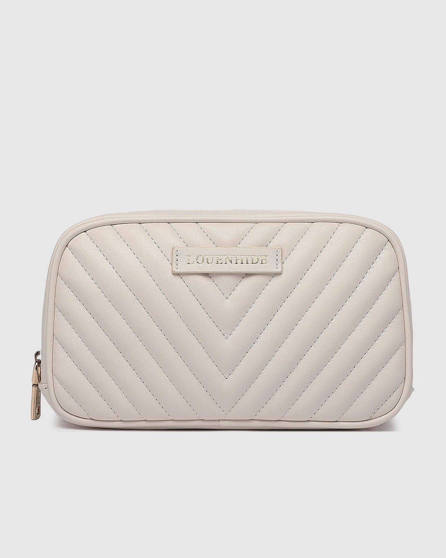 Lacey Quilted Makeup Bag Vanilla - Pure Apotheca