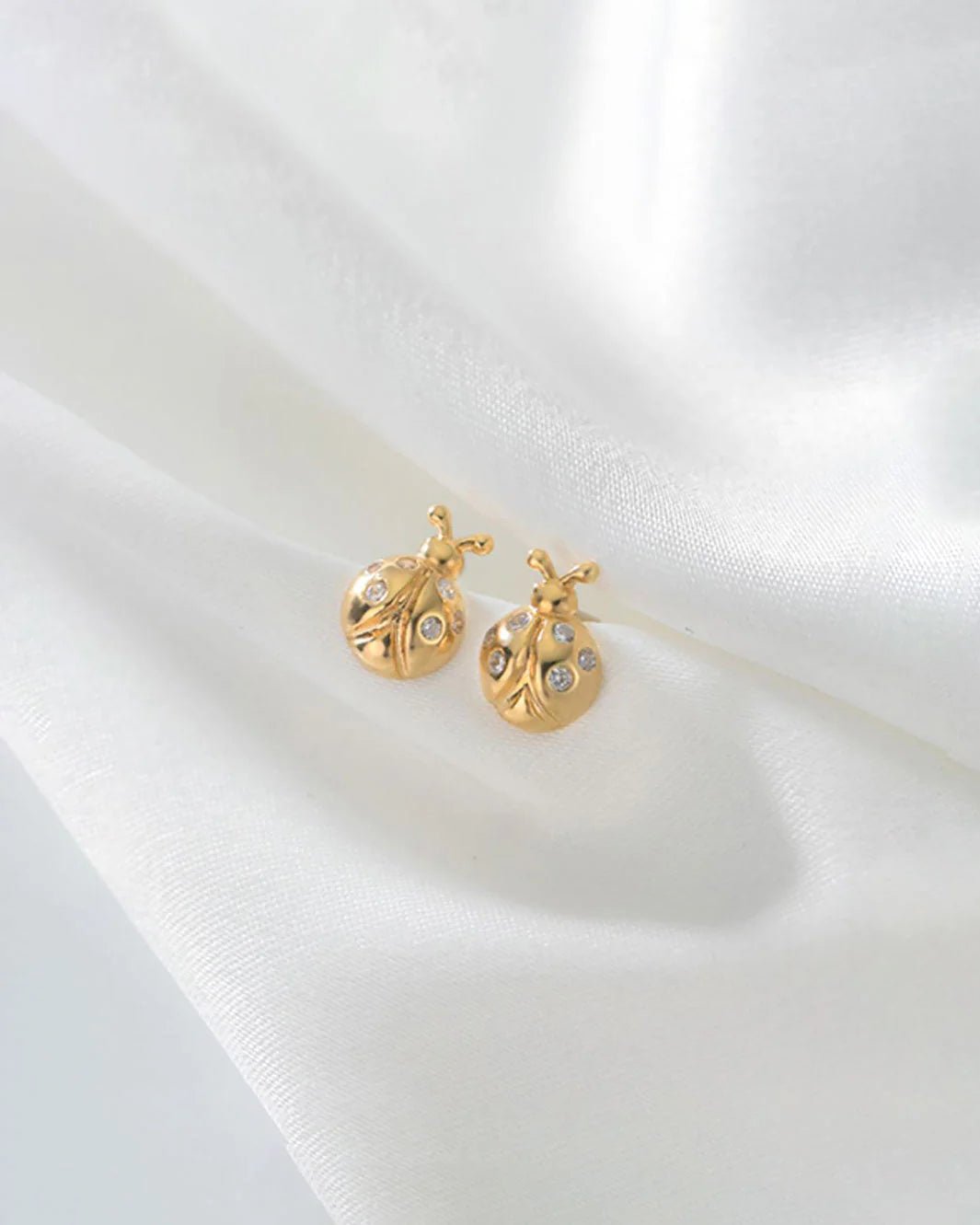 Lady Bug Gold CZ Studs - Pure Apotheca
