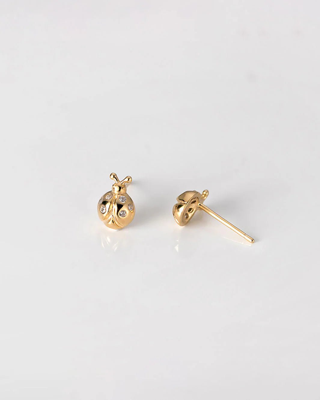 Lady Bug Gold CZ Studs - Pure Apotheca