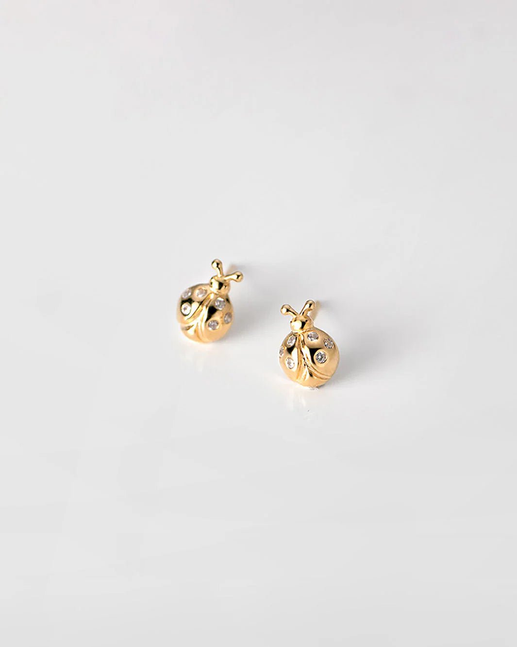 Lady Bug Gold CZ Studs - Pure Apotheca