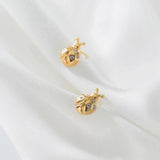 Lady Bug Gold CZ Studs - Pure Apotheca