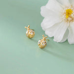 Lady Bug Gold CZ Studs - Pure Apotheca