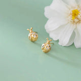 Lady Bug Gold CZ Studs - Pure Apotheca