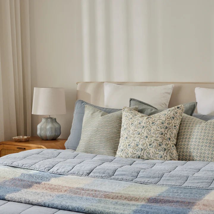 LALITA BLUE BLOCK PRINT CUSHION 50CM - Pure Apotheca