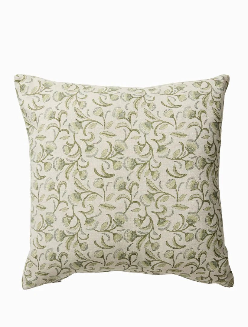 LALITA GREEN BLOCK PRINT CUSHION 50CM - Pure Apotheca