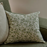 LALITA GREEN BLOCK PRINT CUSHION 50CM - Pure Apotheca