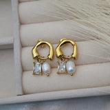 Lana Chunky Gold Pearl Crystal Studs - Pure Apotheca