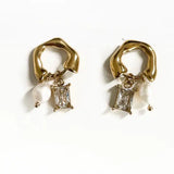 Lana Chunky Gold Pearl Crystal Studs - Pure Apotheca