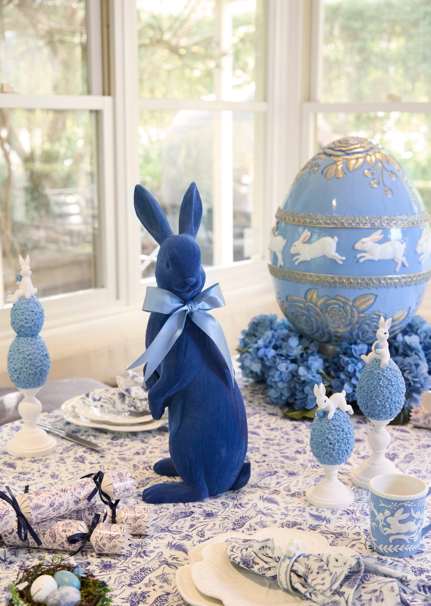 LAPIN BLEU COTTON TABLECLOTH - Pure Apotheca