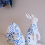 LARGE BLUE AND WHITE FLORAL EGG - Pure Apotheca