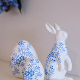 LARGE BLUE AND WHITE FLORAL EGG - Pure Apotheca