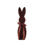 LARGE FLOCKED RABBIT WITH BOW BROWN - Pure Apotheca