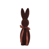 LARGE FLOCKED RABBIT WITH BOW BROWN - Pure Apotheca