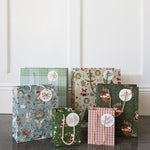 Large Gift Bag - Nordic Blue Check - Pure Apotheca