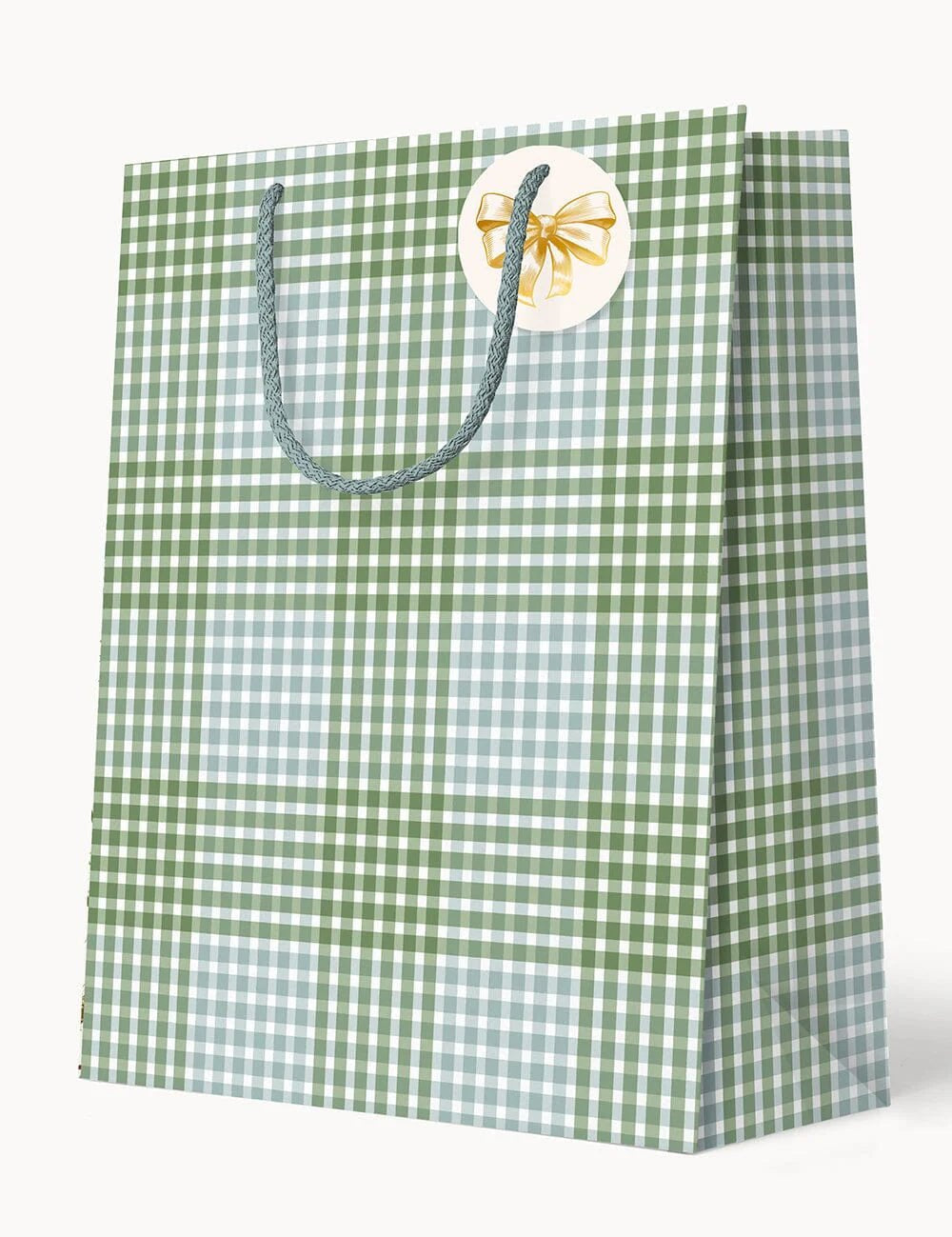 Large Gift Bag - Nordic Blue Check - Pure Apotheca