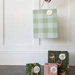 Large Gift Bag - Nordic Blue Check - Pure Apotheca