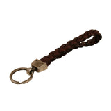 Leather Key Ring Dark Walnut Silver - Pure Apotheca