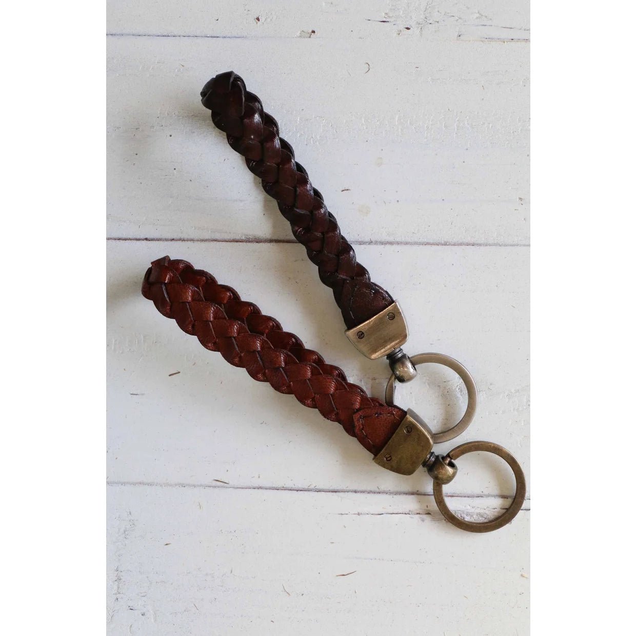 Leather Key Ring Tan Brass - Pure Apotheca