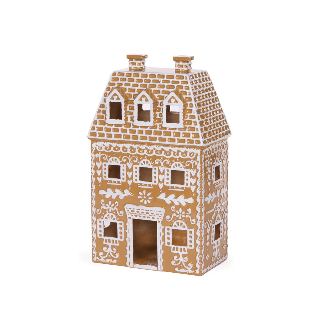 LED INTRICATE PIPED GINGERBREAD COTTAGE - Pure Apotheca