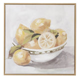 Lemons Oak Frame Oil Painting 40x40cm - Pure Apotheca