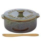 Loire Ceramic Brie Baker 13.5x16x7.5cm Olive - Pure Apotheca
