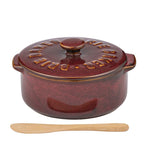 Loire Ceramic Brie Baker Burgundy - Pure Apotheca
