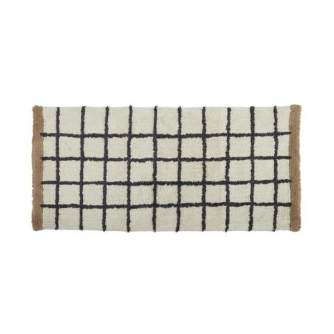Losas Cotton Bath Mat 50x100cm Black/Tan - Pure Apotheca