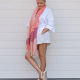 Lottie Scarf Coral White - Pure Apotheca