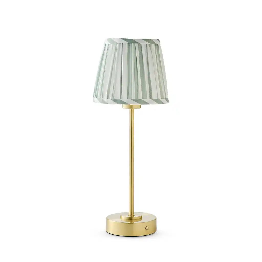 LUCIA GREEN/WHITE PLEATED STRIPE SHADE - Pure Apotheca