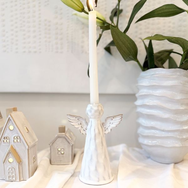 Lucia Snow Angel Candlestick Holder Large - Pure Apotheca