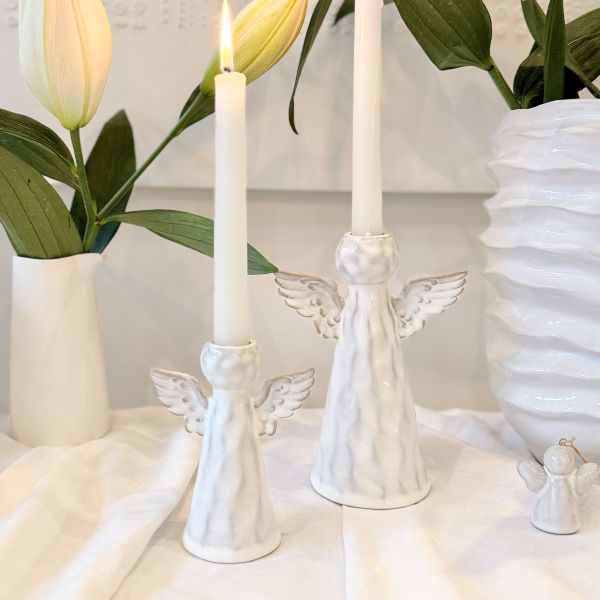 Lucia Snow Angel Candlestick Holder Small - Pure Apotheca
