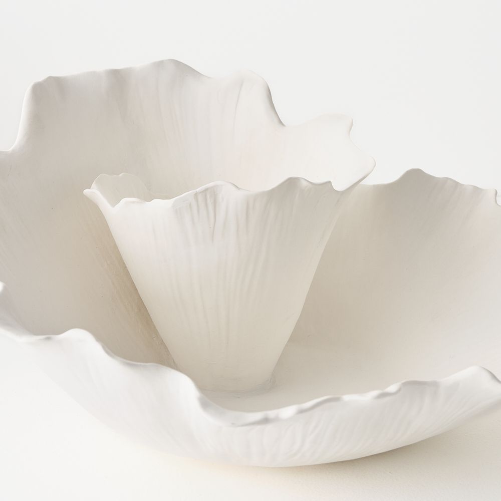 Lucienne Bowl White 37cml x 37cmw x 18cmh - Pure Apotheca