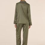 Luella Silky Satin PJ Set Olive - Pure Apotheca