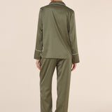 Luella Silky Satin PJ Set Olive - Pure Apotheca