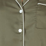 Luella Silky Satin PJ Set Olive - Pure Apotheca