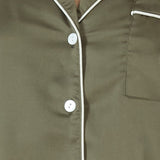 Luella Silky Satin PJ Set Olive - Pure Apotheca