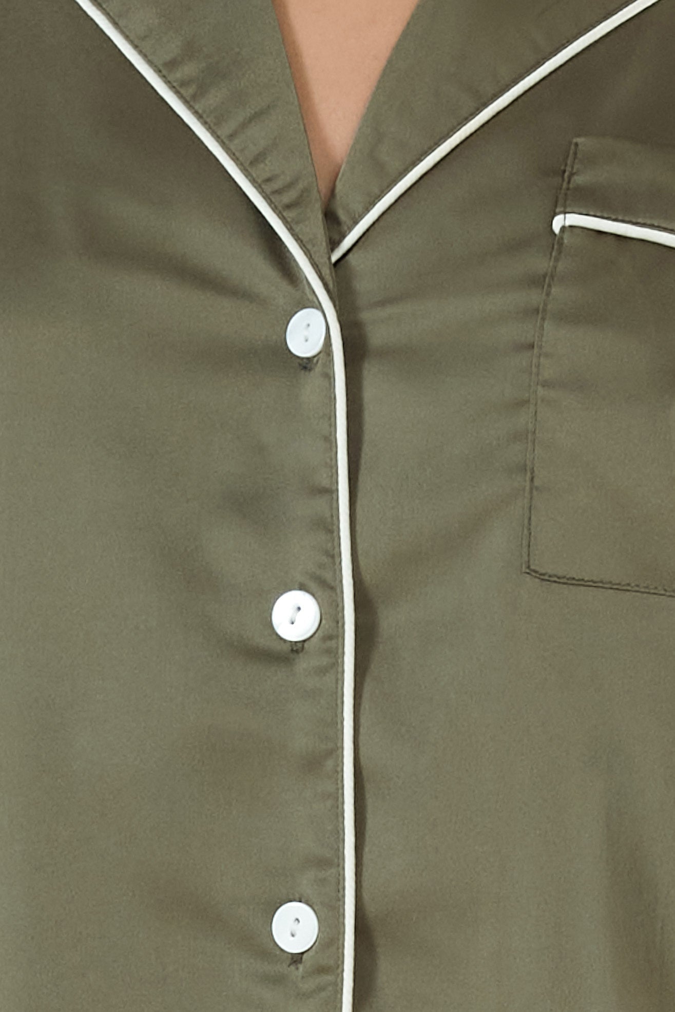Luella Silky Satin PJ Set Olive - Pure Apotheca