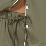 Luella Silky Satin PJ Set Olive - Pure Apotheca