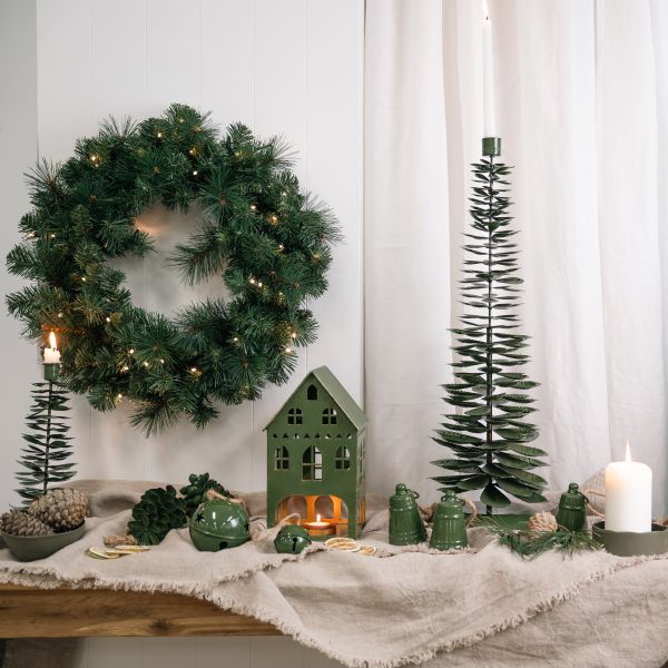 Lune Pinecone Candlestick Holder Green Large - Pure Apotheca