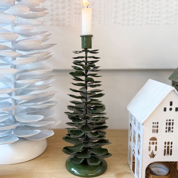 Lune Pinecone Candlestick Holder Green Small - Pure Apotheca