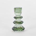 Lustre Glass Cut Candle Holder Green - Pure Apotheca