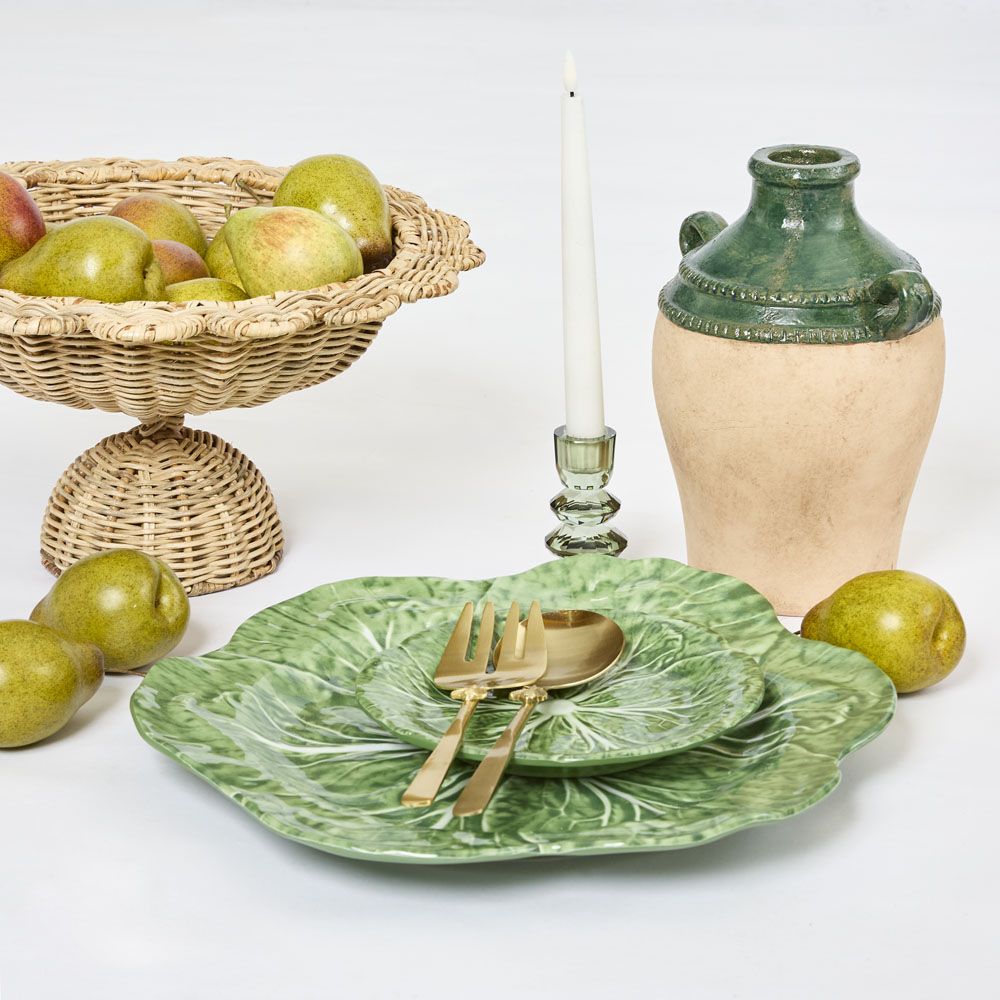 Lustre Glass Cut Candle Holder Green - Pure Apotheca