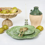 Lustre Glass Cut Candle Holder Green - Pure Apotheca