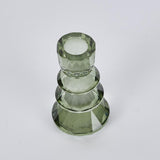 Lustre Glass Cut Candle Holder Green - Pure Apotheca
