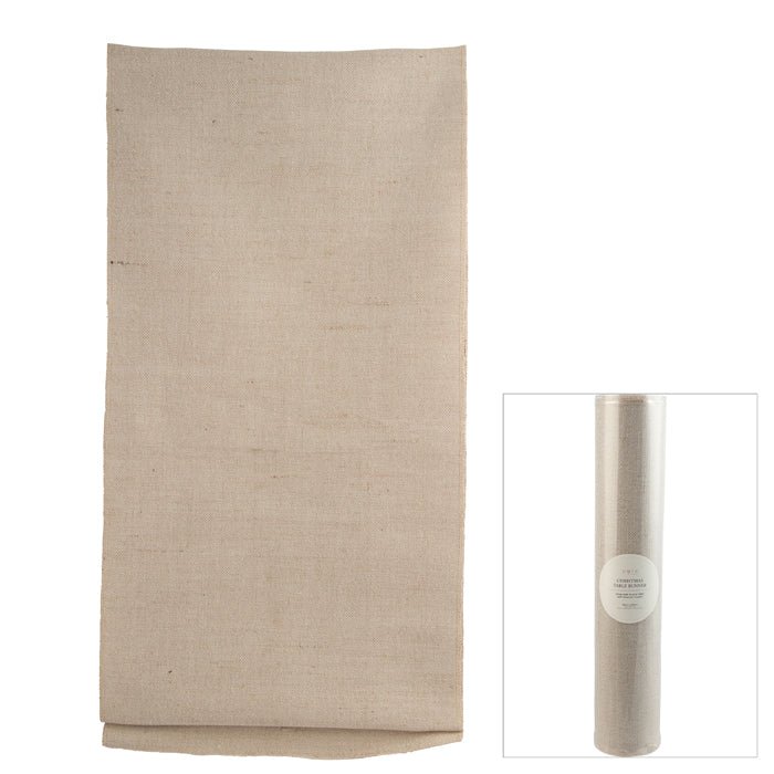 LUXE FABRIC TABLE RUNNER 200CM WHITE SILVER - Pure Apotheca